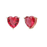 MAYTRENDS  - Red Jewel Heart Earrings