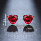 MAYTRENDS  - Red Jewel Heart Earrings