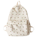 Maytrends Korean Student School Backpack Floral White School Bags For Teenage Girls Cute Women's backpack brand Book Bag Nylon Rucksack