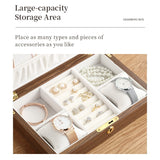 Wooden Flip Jewelry Organizer Box Jewelry Storage Gift Display Case Watch Earrings Ring Holder Jewellery Storage Organizer Boxes