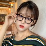 Maytrends  fashion New transparent point Plain glasses PC plain glass spectacles vintage eyeglass round frame glasses