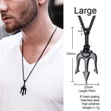 Necklace Man,Neptune Trident Pendant Necklace, Stainless Steel Men Statement Necklaces Sea Lover Gift