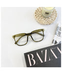 Maytrends Korean Square Anti-blue Glasses Women Fashion Plain Glasses Men Eyewear Cute Decorative Computer Glasses