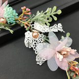 Maytrends Bride Wedding Hair Accessories Gorgeous Flower Headbands Braided Hair Vine Pearl Headpiece Hair Ornament For Women Girls