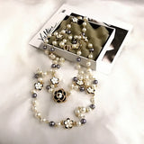 MAYTRENDS  -  Luxury Colorful Pearl Pendant Letter Flower  Women High Quality   Necklace Jewelry