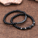 New 3Pc/Sets Micro Pave CZ 8mm Disco Ball &amp; Bar Charms Bracelets Sets 6mm Matte Beads Stone Bracelet Men Women Jewelry bileklik