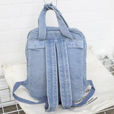 Maytrends  -   Denim School Backpack For Women Travel bag Preppy Style backpacks for teenage girls laptop bag Daypack blue bolsas Mochila blue