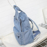 Maytrends  -   Denim School Backpack For Women Travel bag Preppy Style backpacks for teenage girls laptop bag Daypack blue bolsas Mochila blue