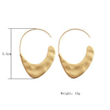 Legenstar 2023 New Trend Hammered Earrings For Womens Gold Color Meatal Jewelry Alloy Geometric Hoop Statement Boho Earrings