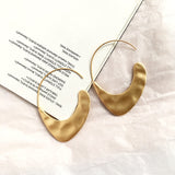 Legenstar 2023 New Trend Hammered Earrings For Womens Gold Color Meatal Jewelry Alloy Geometric Hoop Statement Boho Earrings