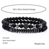 New 3Pc/Sets Micro Pave CZ 8mm Disco Ball &amp; Bar Charms Bracelets Sets 6mm Matte Beads Stone Bracelet Men Women Jewelry bileklik