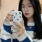 Maytrends Korean Anti-blue Glasses Frame Women No Makeup Fashion Glasses Men Contrasting Cute Decorative Glasses