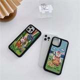 Cute Korea Embroidery Animal Rabbit Girl Soft Case For Iphone 11 12 Pro Max Mini 7 8 Plus Xr X Xs Se 2 Hard Phone Cover Fundas