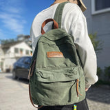 Maytrends New Cool Girl Boy Canvas Green Laptop Student Bag Trendy Women Men College Bag Female Backpack Male Lady Travel Backpack Fashion