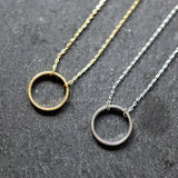 Simple INS Style Circle Gold Color Chain Necklace Long Strip Pendant Necklaces For Women 2020 Fashion Jewelry