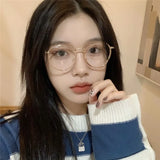 Maytrends Korean Anti-blue Glasses Frame Women No Makeup Fashion Glasses Men Contrasting Cute Decorative Glasses