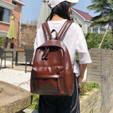 Maytrends  -  fashion preppy style women backpack leather school bag backpacks for teengers gilrs large capacity pu travel backpack Sac A dos