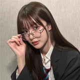 Maytrends Korean School Alloy Glasses Frame Women Lovely Ins No Makeup Plain Glasses Men Eyewear Cute Decorative Computer Glasses