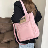 MAYTRENDS  -  Newest Female Teens Students' Shoulder Bag Korean Style Contrast Color Handbag Stylish Nylon Korean Crossbody Shopping Bags