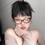 MAYTRENDS  -  American Cat Eye Glasses Frame Girl Ins No Makeup Plain Glasses Men Eyewear Cute Decorative Computer Glasses