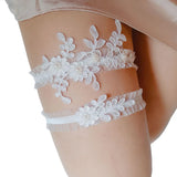 Sexy Lace Flower Crystal Rhinestones Pearls Wedding Garter Belt Bridal Thigh Leg Garter Ring For Women/Female/Bride