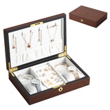 Wooden Flip Jewelry Organizer Box Jewelry Storage Gift Display Case Watch Earrings Ring Holder Jewellery Storage Organizer Boxes