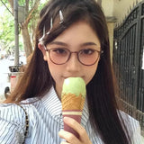 Korea TR90 Round Frame Glasses Women No Makeup Fashion Anti-blue Plain Glasses Men Contrasting Cute Decorative Computer Glasses