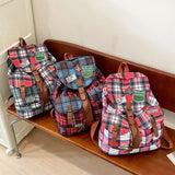 MAYTRENDS  -  Vintage Women Backpacks Large Capacity Aesthetic Plaid Punk Mochilas Para Mujer Casual Students Daily Commute Bag Female