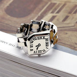 Vintage Punk Roman Numeral Ring for Women Couples Korean Fashion Simple Chain Geometric Handmade Party Jewelry Gifts