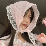 Maytrends Spring Lace Triangle Hair Scarf Scarf  Headscarf Elegant Headwear for Girl Y2K Jewelry 2024 INS Bandana Women Head Coverings