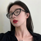 Maytrends Retro Cat Eye Triangle Glasses Frame Girl Ins No Makeup Plain Glasses Men Eyewear Cute Decorative Computer Glasses