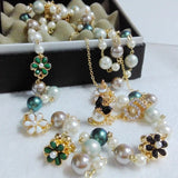 MAYTRENDS  -  Korean Bohemia Double Multi-Layer Flower Pearl Necklaces  Jewelry For Women