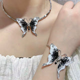 MAYTRENDS  -  sweet cool crystal butterfly necklace niche light luxury design bracelet