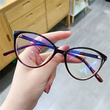 MAYTRENDS  -  Trendy Cat Eye Eyeglasses Women's Image Glasses Stylish Anti-blue Light Computer Goggles New PC Frame Transparent Fake Glasses