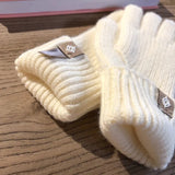 Fashion Touch Screen Knitted Gloves Women Winter Gloves Warm Riding Gloves Solid Fluffy Work Gloves Y2k Harajuku Kawaii Mittens