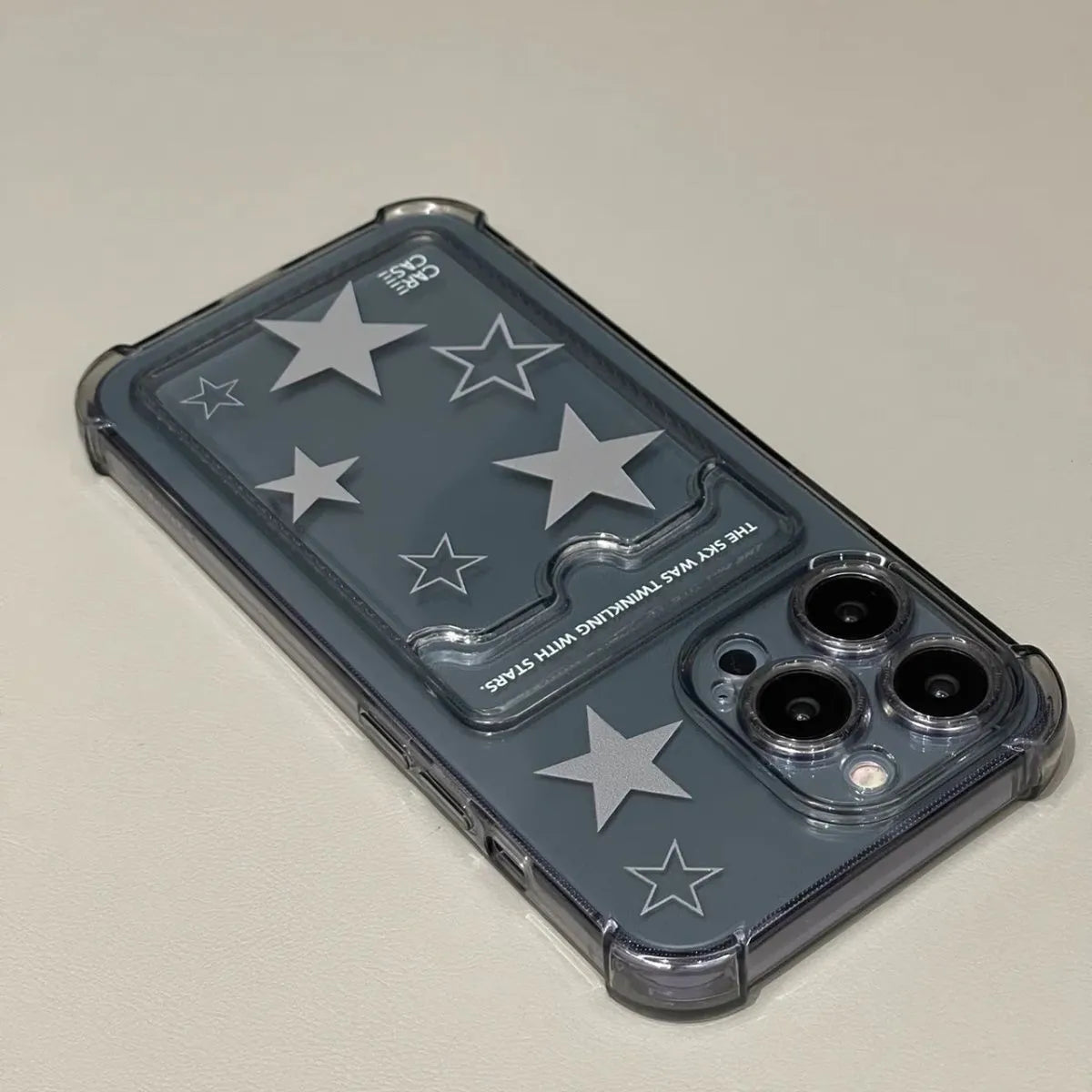 Korean INS Transparent Star Phone Case Can Put Photos for IPhone 13 14 11 12 Pro XS Max X XR Punk Fashion Shockproof Soft Case