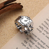 Vintage Punk Roman Numeral Ring for Women Couples Korean Fashion Simple Chain Geometric Handmade Party Jewelry Gifts