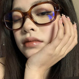 Maytrends Korea Retro Leopard Glasses Frame Women No Makeup Star Style Glasses Men Contrasting Cute Decorative Glasses