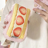 Maytrends BACK TO SCHOOL 1PC Student Kawaii Large Capacity Pencil Bag Strawberry Sandwich Pencil Case Desktop Organizer Bread Creative Pencil Cases