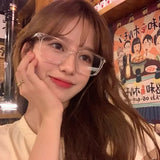 Korean Transparent Glasses Frame Women Lovely Ins No Makeup Plain Glasses Men Eyewear Cute Decorative Computer Glasses