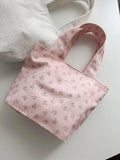 MAYTRENDS  -  Sweet Dots Flower Brief Fashion Floral Tote  Bag Y2k Aesthetic Handbags All Match Bags