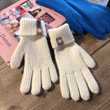 Fashion Touch Screen Knitted Gloves Women Winter Gloves Warm Riding Gloves Solid Fluffy Work Gloves Y2k Harajuku Kawaii Mittens