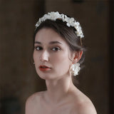 Handmade Luxury Rhinestones Freshwater Pearls Ceram Flower Bridal Tiara Wedding Bridesmaids Crown Women Hair Jewelry