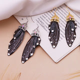 Fashion Handmade Femme Wing Drop Earrings Purple Resin Fairy Cicada Wings Earrings Rhinestone Purple Earrings Vintage Jewelry