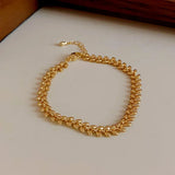 MAYTRENDS  -  Wheat ear metal necklace niche simple fashion clavicle chain bracelet