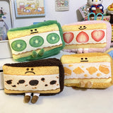 Maytrends BACK TO SCHOOL 1PC Student Kawaii Large Capacity Pencil Bag Strawberry Sandwich Pencil Case Desktop Organizer Bread Creative Pencil Cases