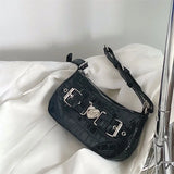 MAYTRENDS  -  Y2k Hot Girls Retro Love Shoulder Bag Patent Leather Ladies Small Messenger Bags Crocodile Pattern Women's Hobos Underarm Bag