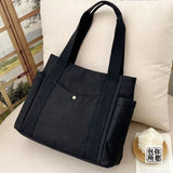 MAYTRENDS  -  Large Capacity Canvas Tote Bags for Work Commuting Carrying Bag College Style Student Outfit Book Shoulder Bag