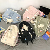 Maytrends  -   Girls Black Travel Waterproof School Bag Women New Nylon Laptop Book Bag Trendy Fashion Cute Female Ladies College Backpack Cool