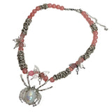 MAYTRENDS  -  Crystal Tassel Multi-layer Flower Bead Imitation Pearl Necklace